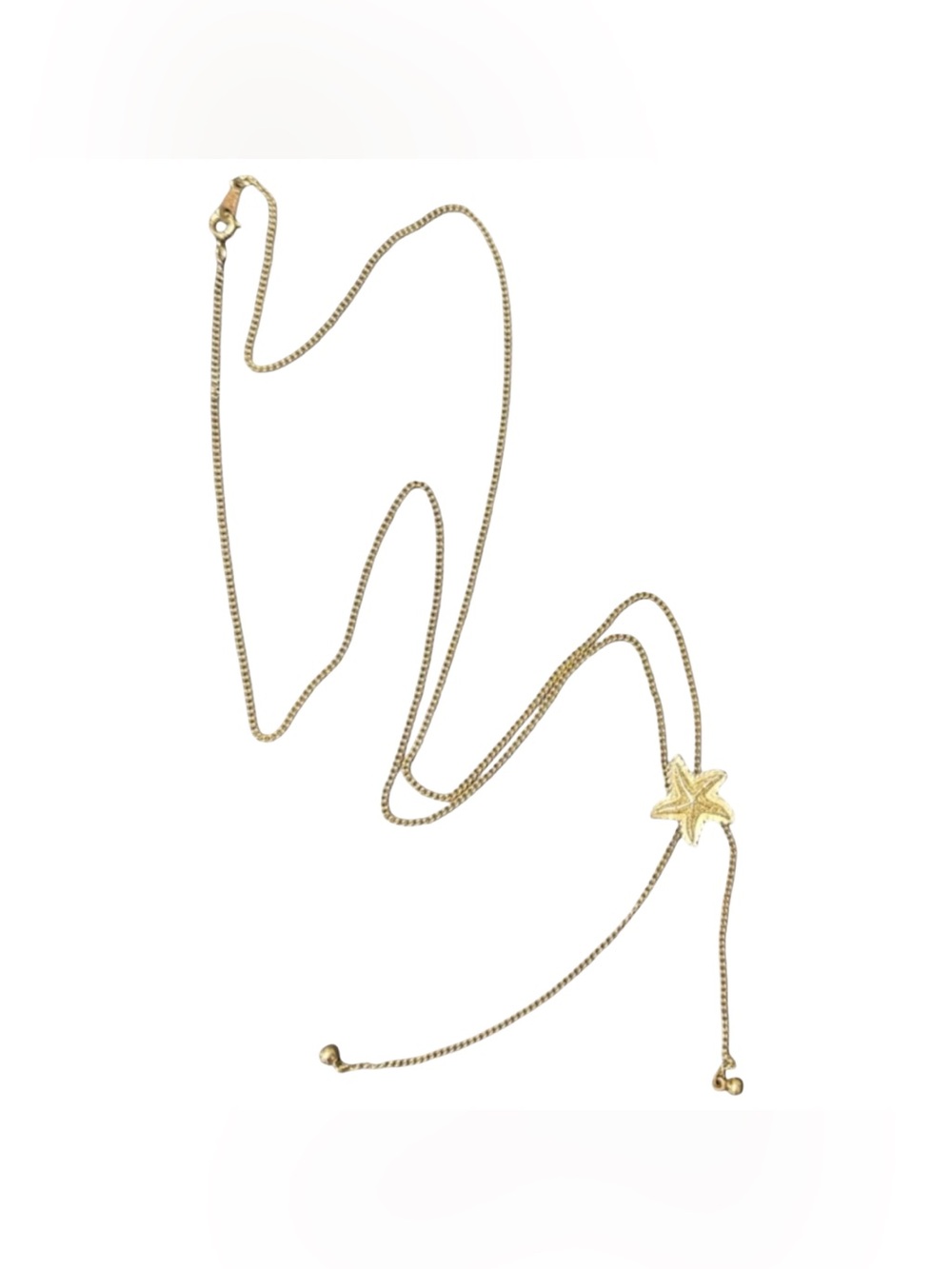 Vintage Avon Starfish Nautical Lariat Chain Necklace